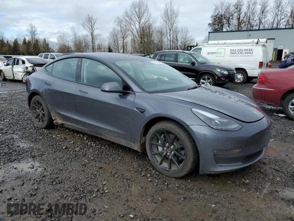 2023 Tesla Model 3 Long Range with VIN 5YJ3E1EB6PF686927, listed as a Copart auction lot 45602285 with 46,534 mi miles and Salvage Title. Bid and sale history available at DreamBid. Image 4.