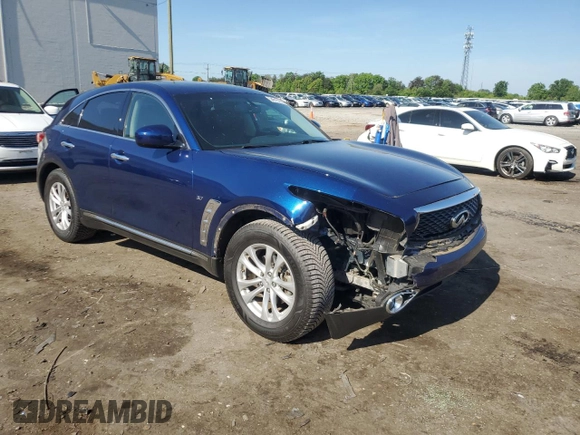 2017 Infiniti QX70 with VIN JN8CS1MU5HM143836, listed as a Copart auction lot 54615055 with 73,395 mi miles and Salvage title. Bid and sale history available at DreamBid. Image 4.