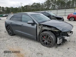 2020 Audi Q8 Premium Plus with VIN WA1EVAF19LD016508, listed as a Copart auction lot 44866694 with 49,835 mi miles and Salvage title. Bid and sale history available at DreamBid. Image 4.