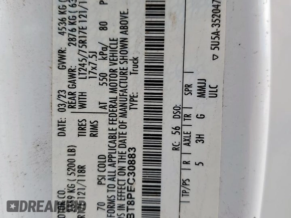 2023 Ford F-250 XL z VIN 1FT7W2BT8PEC30883, wystawiony jako Copart lot #62118535 z przebiegiem 47 949 mil mil oraz Szkoda całkowita • Salvage title. Historia ofert i sprzedaży dostępna na DreamBid. Obrazek 13.