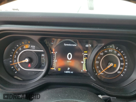 2024 Jeep Wrangler Sahara z VIN 1C4PJXEG8RW264328, wystawiony jako Copart lot #57106615 z przebiegiem 14 890 mil mil oraz Szkoda całkowita • Salvage title. Historia ofert i sprzedaży dostępna na DreamBid. Obrazek 9.
