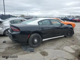 2023 Dodge Charger Police with VIN 2C3CDXKGXPH592845, listed as a Copart auction lot 89326265 with 17,163 mi miles and Salvage Title. Bid and sale history available at carsss.com. Image 3.