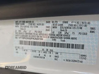 2023 Ford Transit Cargo с VIN 1FTBR2X82PKA60186, выставлен на аукционе IAAI как лот 42573161 с пробегом 47 202 миль миль и . История ставок и продаж доступна на DreamBid. Изображение 31.