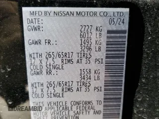 2024 Nissan Frontier SV with VIN 1N6ED1FK8RN660891, listed as a Copart auction lot 42144235 with 2,569 mi miles and Salvage title. Bid and sale history available at DreamBid. Image 14.