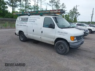 2007 Ford Econoline Cargo Commercial with VIN 1FTNE24W27DB09158, listed as a IAAI auction lot 42073949 with 284,353 mi miles and . Bid and sale history available at DreamBid. Image 1.