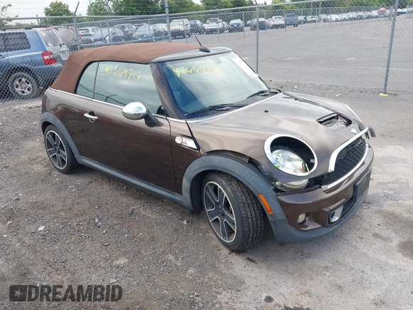 2011 MINI Convertible S with VIN WMWZP3C50BTX84044, listed as a IAAI auction lot 42669717 with Not provided miles and . Bid and sale history available at DreamBid. Image 1.