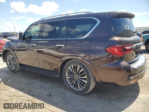 2019 Infiniti QX80 Luxe z VIN JN8AZ2ND9K9850729, wystawiony jako Copart lot #56846985 z przebiegiem 81 888 mil mil oraz Szkoda całkowita • Salvage title. Historia ofert i sprzedaży dostępna na DreamBid. Obrazek 2.