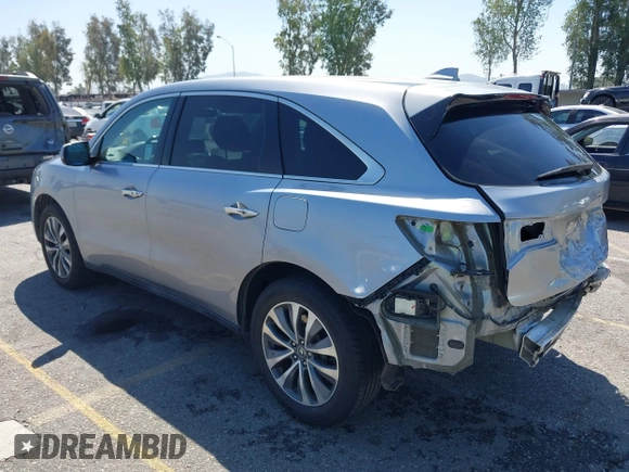 2016 Acura MDX w/Tech with VIN 5FRYD4H42GB030732, listed as a IAAI auction lot 41993867 with 152,279 mi miles. Bid and sale history available at carsss.com. Image 3.
