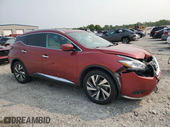 2016 Nissan Murano Platinum z VIN 5N1AZ2MH3GN161604, wystawiony jako Copart lot #58447825 z przebiegiem 66 472 mil mil oraz Szkoda całkowita • Salvage title. Historia ofert i sprzedaży dostępna na DreamBid. Obrazek 4.
