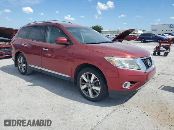 2014 Nissan Pathfinder Platinum with VIN 5N1AR2MM1EC688417, listed as a Copart auction lot 66330205 with 248,615 mi miles and Clean title. Bid and sale history available at DreamBid. Image 4.