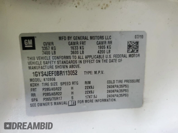 2011 Cadillac Escalade ESV Premium z VIN 1GYS4JEF0BR113052, wystawiony jako Copart lot #88556445 z przebiegiem 228 919 mil mil oraz Szkoda całkowita • Salvage title. Historia ofert i sprzedaży dostępna na DreamBid. Obrazek 13.
