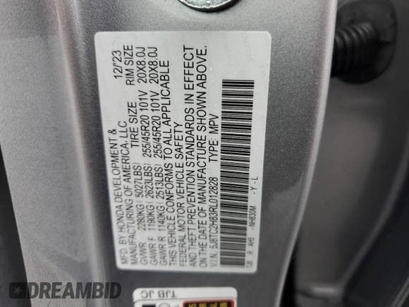 2024 Acura RDX w/A-Spec Advance Package with VIN 5J8TC2H83RL012828, listed as a Copart auction lot 72732824 with 7,135 mi miles and Salvage Title. Bid and sale history available at carsss.com. Image 13.