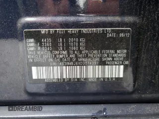 2013 Subaru Legacy Limited z VIN 4S3BMBJ6XD3014391, wystawiony jako Copart lot #49603425 z przebiegiem Nie podano mil oraz Nie do naprawy • Non repairable. Historia ofert i sprzedaży dostępna na DreamBid. Obrazek 15.