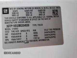 2011 GMC Sierra 1500 SLE z VIN 3GTP1VE02BG304558, wystawiony jako Copart lot #49127055 z przebiegiem Nie podano mil oraz Szkoda całkowita • Salvage title. Historia ofert i sprzedaży dostępna na DreamBid. Obrazek 12.