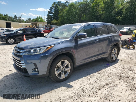 2018 Toyota Highlander Limited with VIN 5TDDZRFH9JS864309, listed as a Copart auction lot 58119095 with 82,617 mi miles and Salvage title. Bid and sale history available at DreamBid. Image 1.