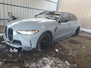 2023 BMW M3 Competition xDrive with VIN WBS43AY04PFN47162, listed as a Copart auction lot 89130455 with 7,434 mi miles and Salvage Title. Bid and sale history available at carsss.com. Image 1.