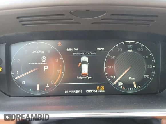 2014 Land Rover Range Rover Supercharged Autobiography with VIN SALGV2TFXEA176348, listed as a Copart auction lot 61078535 with 93,054 mi miles and Salvage title. Bid and sale history available at DreamBid. Image 9.