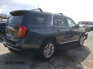 2021 GMC Yukon SLT with VIN 1GKS2BKD3MR282669, listed as a Copart auction lot 47634735 with 58,601 mi miles and Salvage Title. Bid and sale history available at carsss.com. Image 3.