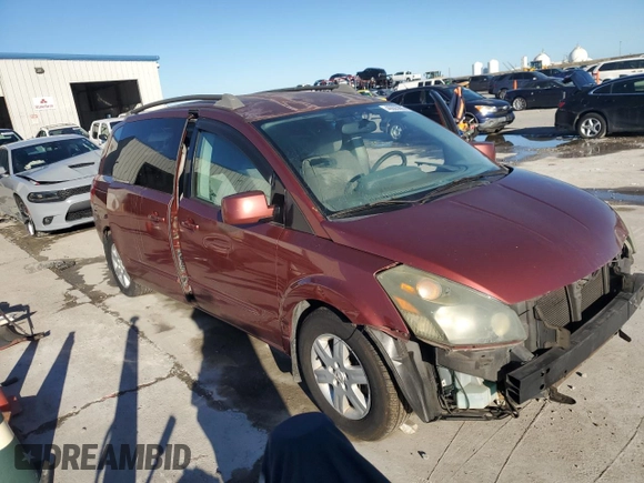 2005 Nissan Quest SE with VIN 5N1BV28U65N115284, listed as a Copart auction lot 46605885 with 204,443 mi miles and Salvage Title. Bid and sale history available at carsss.com. Image 4.
