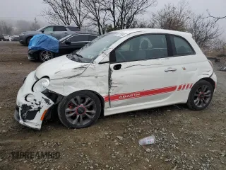 2015 FIAT 500 Turbo with VIN 3C3CFFHH9FT569437, listed as a Copart auction lot 84117594 with 56,947 mi miles and Salvage Title. Bid and sale history available at carsss.com. Image 1.