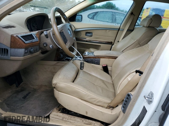 2004 BMW 7 Series 745Li with VIN WBAGN63494DS47871, listed as a Copart auction lot 60128164 with Not provided miles and Salvage title. Bid and sale history available at DreamBid. Image 7.