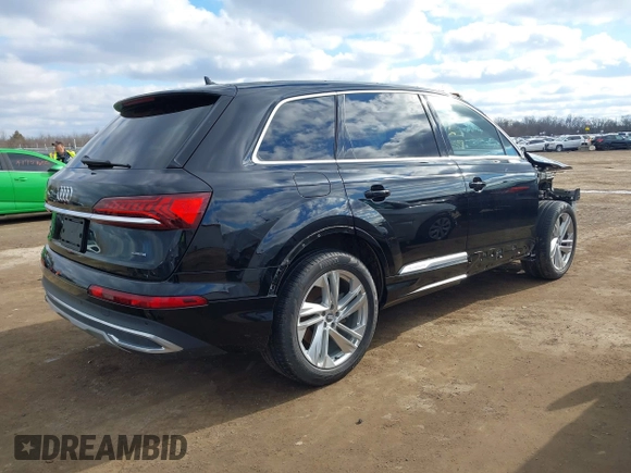 2020 Audi Q7 Premium with VIN WA1AXAF74LD011455, listed as a IAAI auction lot 41674599 with 37,561 mi miles. Bid and sale history available at carsss.com. Image 4.