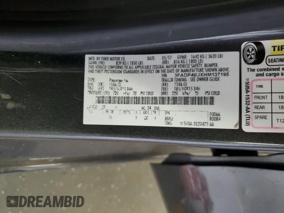 2017 Ford Fiesta SE with VIN 3FADP4BJXHM137195, listed as a Copart auction lot 62752834 with 81,289 mi miles and Salvage Title. Bid and sale history available at carsss.com. Image 24.