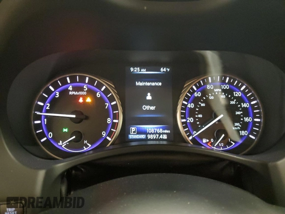 2014 Infiniti Q50 Sport with VIN JN1BV7AR7EM685181, listed as a Copart auction lot 54167635 with 108,768 mi miles and Salvage Title. Bid and sale history available at DreamBid. Image 9.