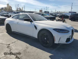 2023 BMW M4 Competition xDrive with VIN WBS43AZ02PCL59627, listed as a Copart auction lot 41871475 with 0 mi miles and Salvage Title. Bid and sale history available at carsss.com. Image 4.