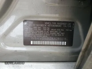 2008 BMW 3 Series 335xi z VIN WBAVD53528A285513, wystawiony jako Copart lot #57087105 z przebiegiem 104 433 mil mil oraz Szkoda całkowita • Salvage title. Historia ofert i sprzedaży dostępna na DreamBid. Obrazek 12.