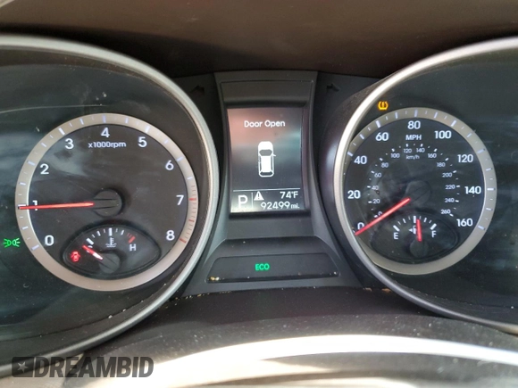 2014 Hyundai Santa Fe with VIN 5XYZT3LB9EG146198, listed as a Copart auction lot 61408505 with 92,499 mi miles and Salvage title. Bid and sale history available at DreamBid. Image 9.