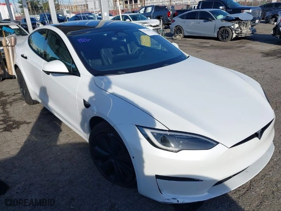 2022 Tesla Model S with VIN 5YJSA1E56NF493062, listed as a IAAI auction lot 41616427 with 41,874 mi miles. Bid and sale history available at carsss.com. Image 1.