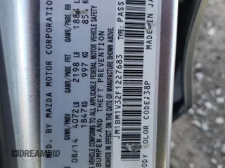 2015 Mazda 3 S Touring with VIN JM1BM1V32F1227683, listed as a Copart auction lot 43557945 with 121,981 mi miles and Salvage Title. Bid and sale history available at DreamBid. Image 12.