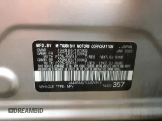 2020 Mitsubishi Outlander Sport ES 2.0 with VIN JA4AR3AU1LU024649, listed as a Copart auction lot 54985005 with 83,859 mi miles and Salvage Title. Bid and sale history available at carsss.com. Image 13.