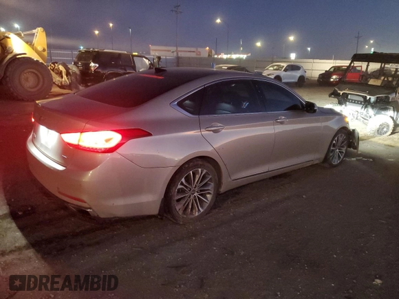 2015 Hyundai Genesis 3.8L with VIN KMHGN4JE5FU087568, listed as a Copart auction lot 81999524 with 70,739 mi miles and Salvage Title. Bid and sale history available at carsss.com. Image 3.