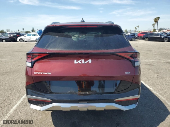 2025 Kia Sportage Hybrid SX-Prestige with VIN KNDPXCDG3S7201016, listed as a Copart auction lot 49874455 with 1,377 mi miles and Salvage Title. Bid and sale history available at carsss.com. Image 6.