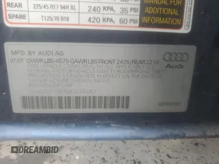 2008 Audi A3 z VIN WAUNF78P08A040421, wystawiony jako Copart lot #57497415 z przebiegiem 135 032 mil mil oraz Szkoda całkowita • Salvage title. Historia ofert i sprzedaży dostępna na DreamBid. Obrazek 12.