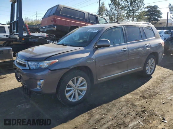 2012 Toyota Highlander Hybrid Limited with VIN JTEDC3EH8C2008943, listed as a Copart auction lot 81620464 with 105,499 mi miles and Salvage Title. Bid and sale history available at carsss.com. Image 1.