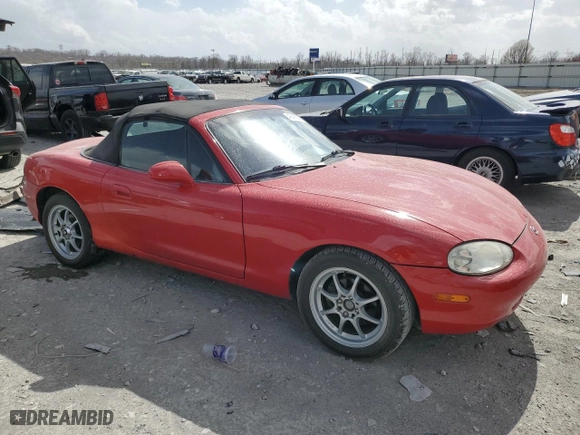 1999 Mazda MX-5 Miata with VIN JM1NB3530X0116054, listed as a Copart auction lot 49445895 with 163,448 mi miles and Salvage Title. Bid and sale history available at carsss.com. Image 4.