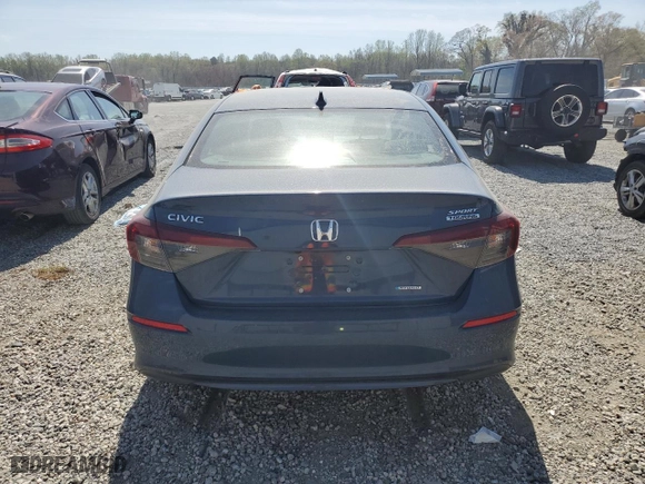 2025 Honda Civic Sedan Hybrid Sport with VIN 2HGFE4F87SH311473, listed as a Copart auction lot 50049975 with 2,230 mi miles and Salvage Title. Bid and sale history available at carsss.com. Image 6.
