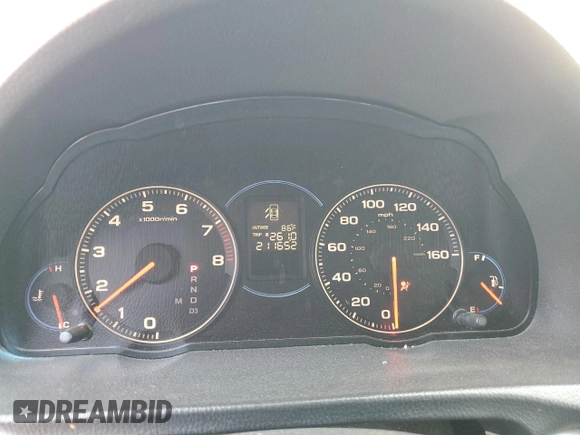 2005 Acura TSX with VIN JH4CL96885C011077, listed as a Copart auction lot 57878185 with 211,652 mi miles and Salvage title. Bid and sale history available at DreamBid. Image 9.