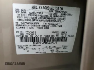2008 Ford Taurus Limited with VIN 1FAHP25WX8G137379, listed as a Copart auction lot 81735244 with 91,157 mi miles and Salvage Title. Bid and sale history available at carsss.com. Image 14.