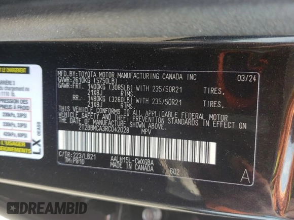 2024 Lexus RX 350h z VIN 2T2BBMCA3RC042028, wystawiony jako Copart lot #59934405 z przebiegiem 61 837 mil mil oraz Szkoda całkowita • Salvage title. Historia ofert i sprzedaży dostępna na DreamBid. Obrazek 13.