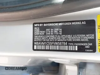 2015 BMW X1 sDrive28i z VIN WBAVM1C55FVW58784, wystawiony jako IAAI lot #42017203 z przebiegiem 107 928 mil mil oraz . Historia ofert i sprzedaży dostępna na DreamBid. Obrazek 9.