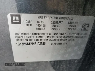 2017 Chevrolet Malibu LS with VIN 1G1ZB5ST5HF102580, listed as a Copart auction lot 53955965 with 190,408 mi miles and Salvage Title. Bid and sale history available at DreamBid. Image 12.
