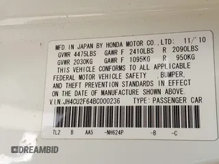 2011 Acura TSX z VIN JH4CU2F64BC000236, wystawiony jako IAAI lot #42157978 z przebiegiem 127 245 mil mil oraz . Historia ofert i sprzedaży dostępna na DreamBid. Obrazek 9.
