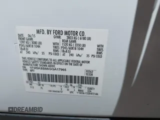 2016 Ford Explorer with VIN 1FM5K8B86GGA17965, listed as a IAAI auction lot 42048173 with 70,983 mi miles and . Bid and sale history available at carsss.com. Image 9.