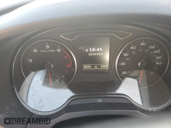 2015 Audi A3 2.0T Prestige with VIN WAUKFGFF7F1121894, listed as a Copart auction lot 76058414 with 88,205 mi miles and Salvage Title. Bid and sale history available at carsss.com. Image 9.