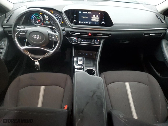 2021 Hyundai Sonata Hybrid SEL with VIN KMHL34JJ2MA019289, listed as a Copart auction lot 86589974 with 76,568 mi miles and Salvage Title. Bid and sale history available at carsss.com. Image 8.