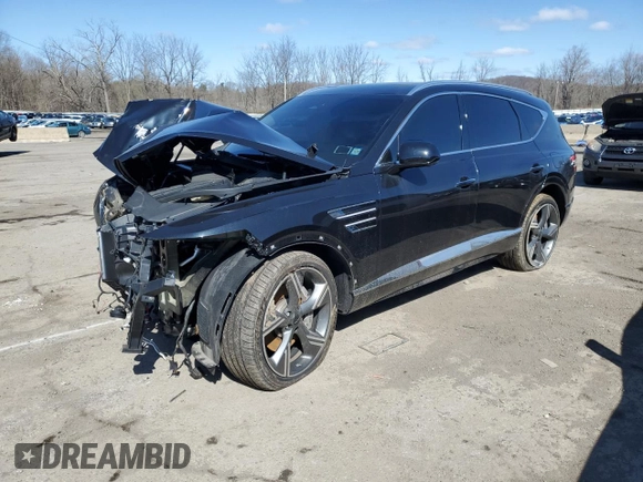 2025 Genesis GV80 Prestige with VIN KMUHEESC4SU231985, listed as a Copart auction lot 51812605 with Not Provided miles and Salvage Title. Bid and sale history available at DreamBid. Image 1.